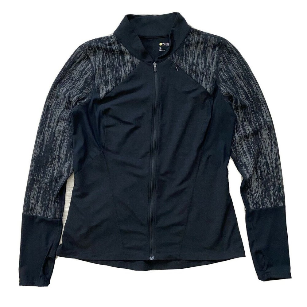 Zella XL Jacket Full Zip Black Mesh Panels Workout
